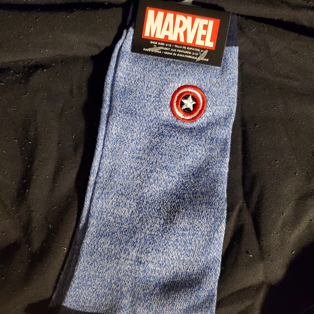 Marvel Blue Captain America Shield Socks